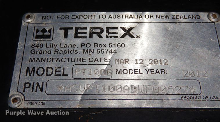 image for item DR1139 2012 Terex PT100G  tracked skid steer loader
