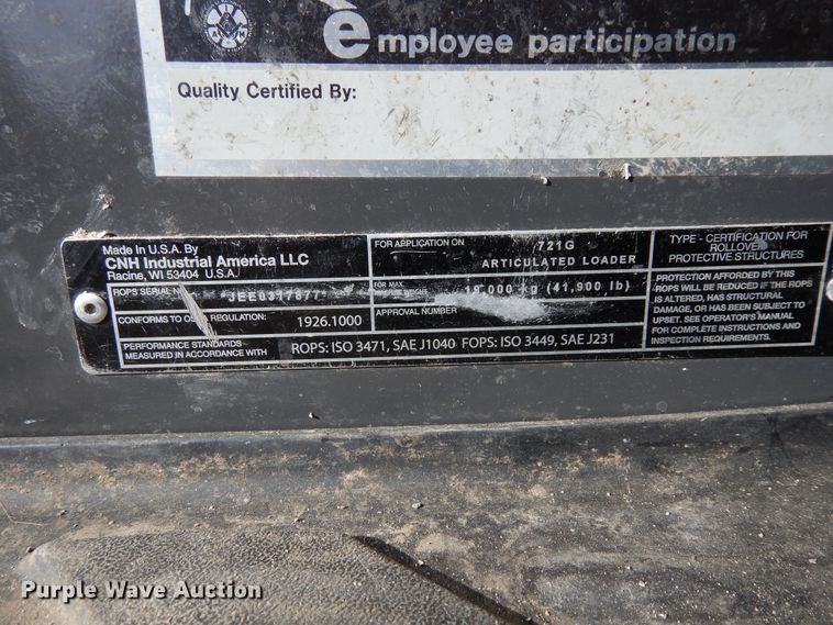 image for item DR1140 2017 Case 721G  wheel loader