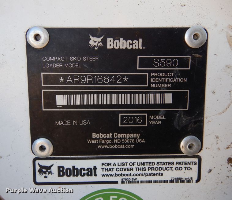 image for item DR1141 2016 Bobcat S590  skid steer loader