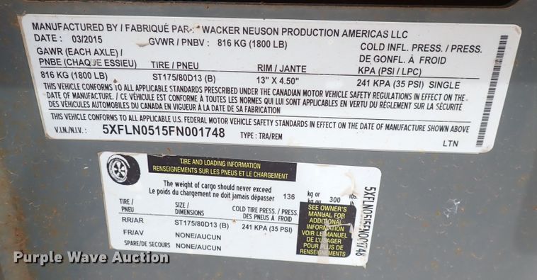 image for item HR9800 2015 Wacker Neuson LTN6L  light plant
