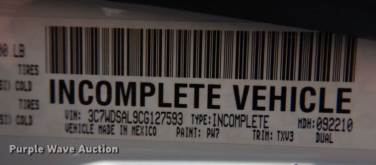 image for item IM9700 2012 Dodge Ram 3500HD  utility bed pickup truck