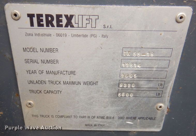 image for item IM9871 2005 Terex TX55-19  telehandler