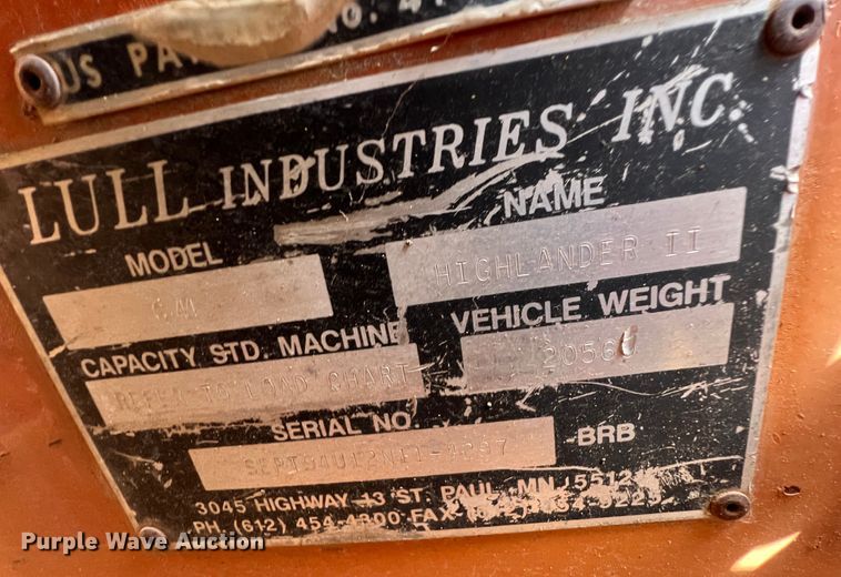 image for item JH9208 Lull Highlander II  telehandler