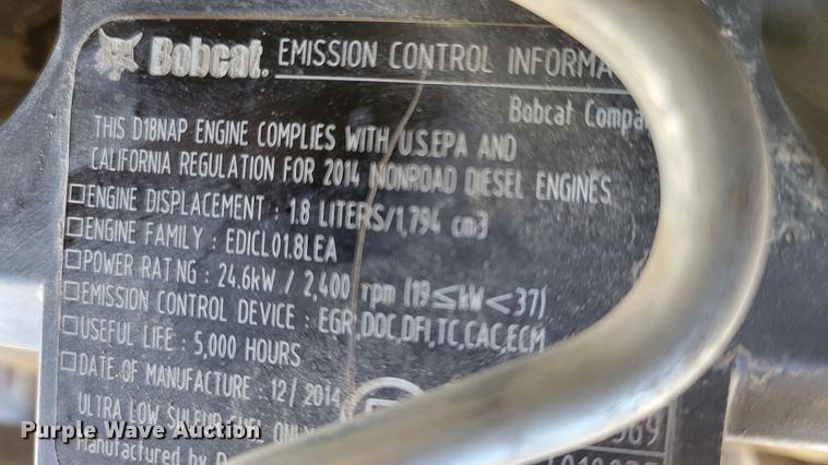 image for item JK9487 2015 Bobcat E35  mini excavator