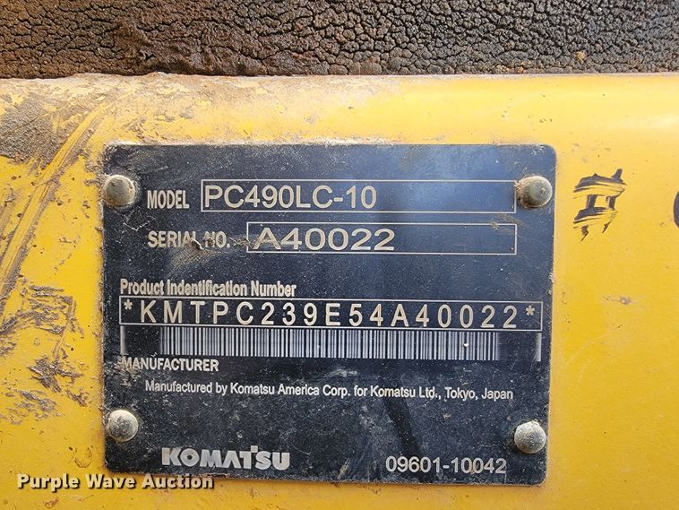 image for item JL9681 2012 Komatsu PC490LC-10  excavator