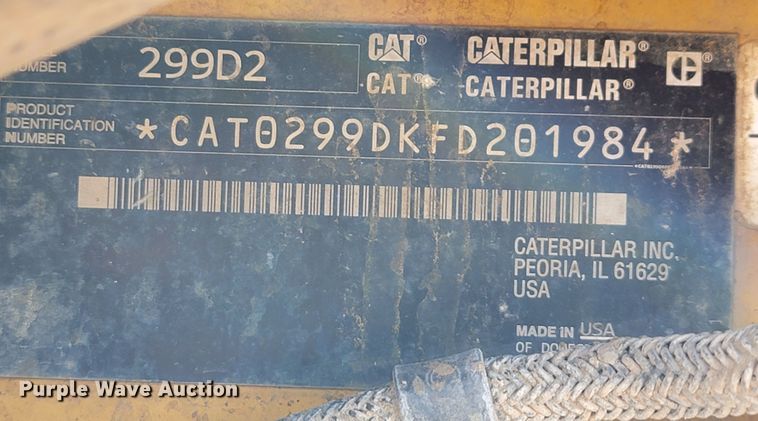 image for item JL9686 2017 Caterpillar 299D2  tracked skid steer loader