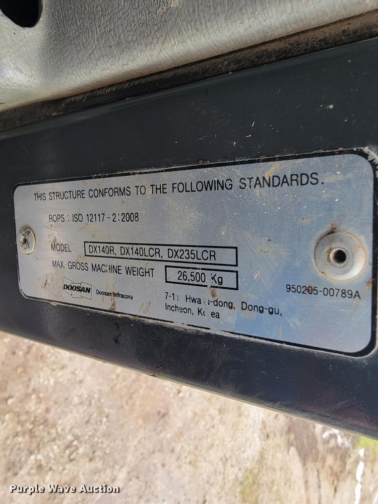 image for item JL9699 2010 Doosan DX140LCR  excavator