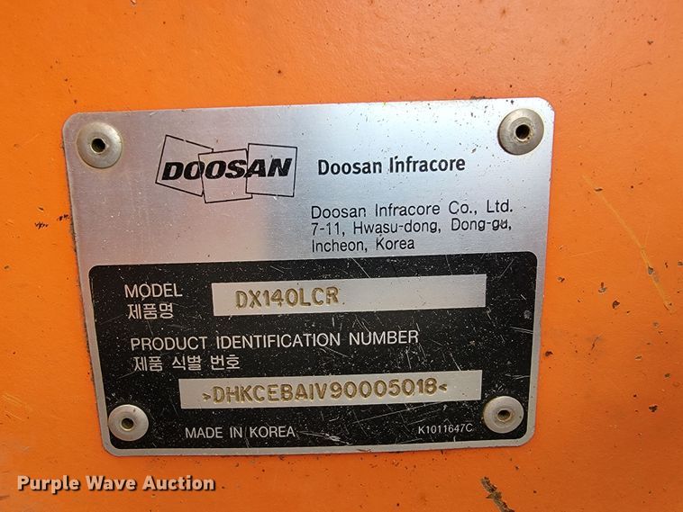 image for item JL9699 2010 Doosan DX140LCR  excavator