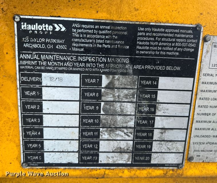 image for item JQ9049 2019 Haulotte 5533A  boom lift