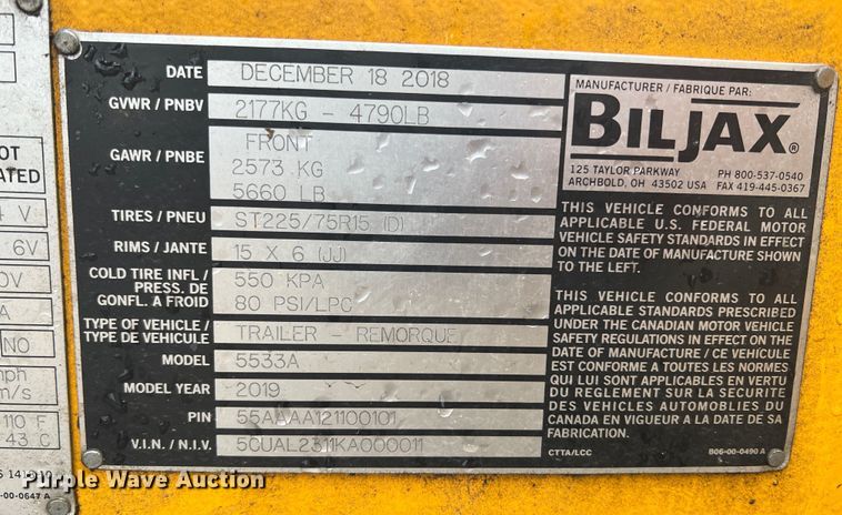 image for item JQ9049 2019 Haulotte 5533A  boom lift