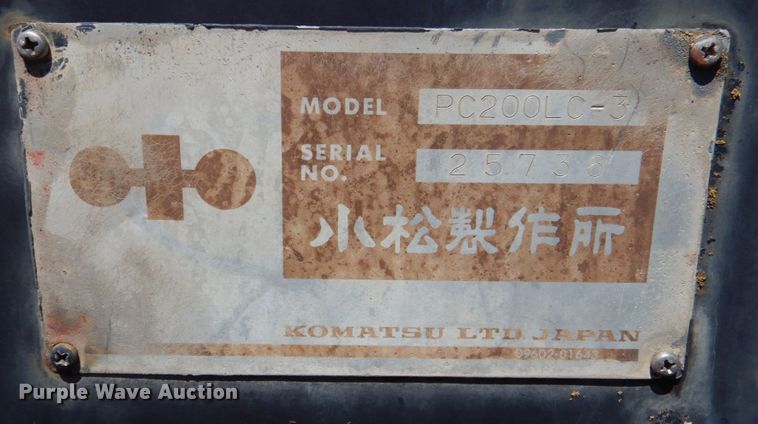 image for item KP9245 Komatsu PC200LC-3  excavator