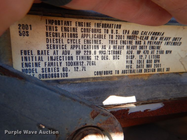 image for item LJ9813 2001 Western Star 4964SX  vacuum truck