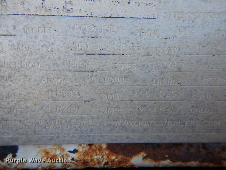 image for item LJ9814 2012 North American HVTS-130  vacuum trailer