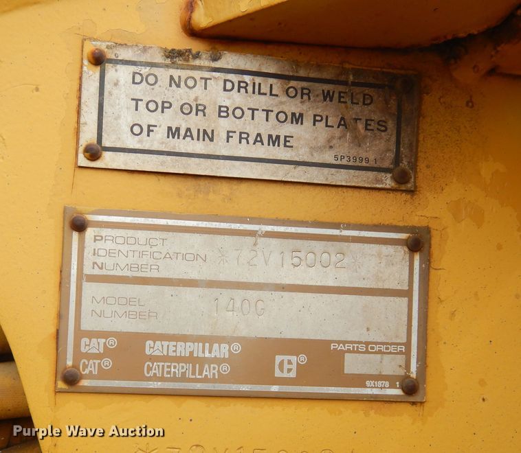 image for item MX9960 1992 Caterpillar 140G  motor grader