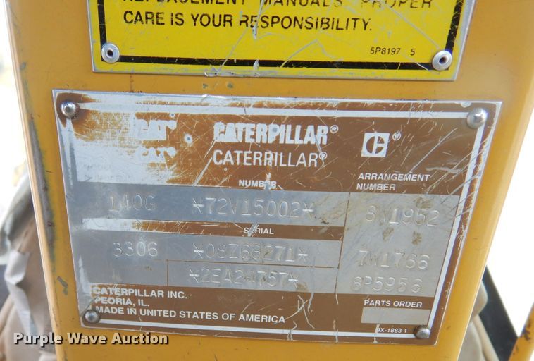 image for item MX9960 1992 Caterpillar 140G  motor grader