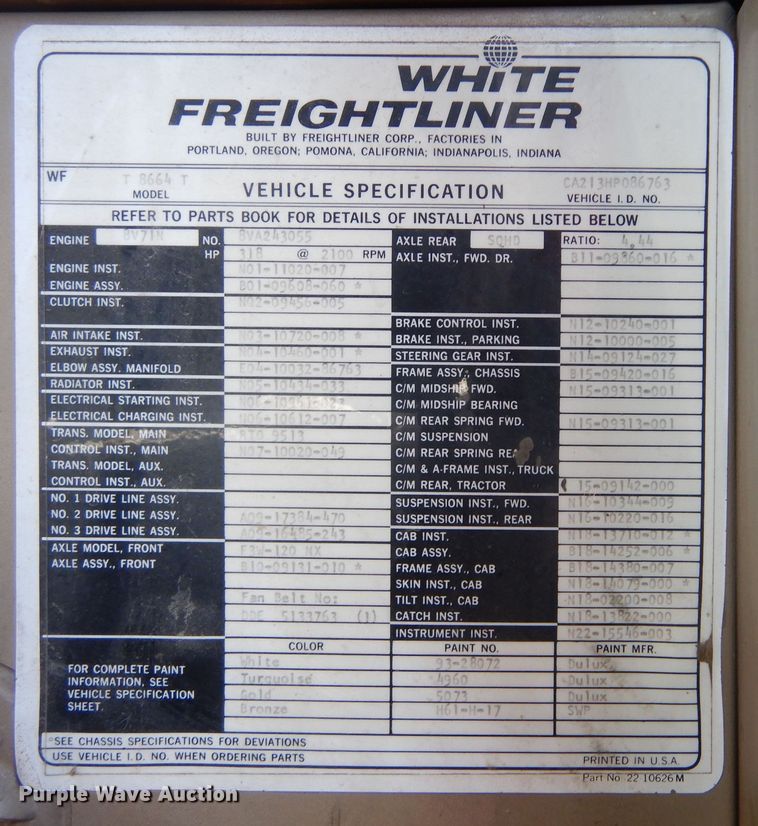 image for item MX9980 1973 Freightliner  semi truck