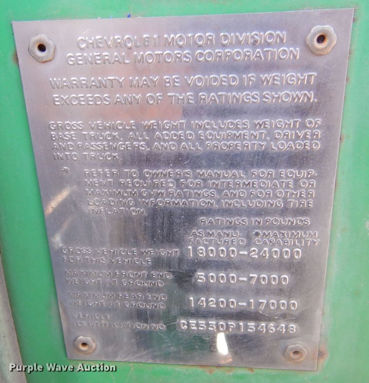 image for item MX9983 Chevrolet C50  truck cab and chassis