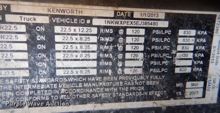 image for item DK7262 2014 Kenworth W900  ready mix truck