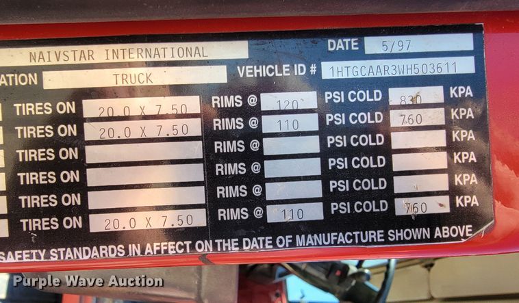 image for item JE9981 1998 International 2554  ready mix truck