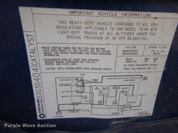 image for item LJ9837 1991 Dodge Ram Wagon 350  van