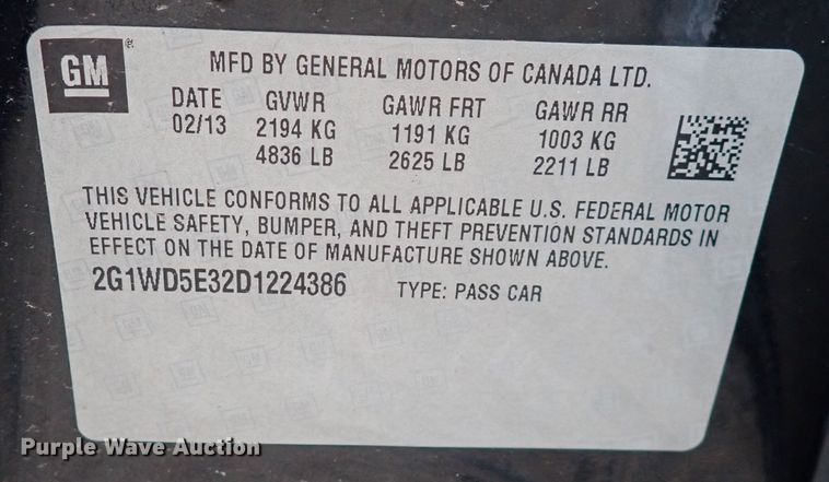 image for item DP4426 2013 Chevrolet Impala Police