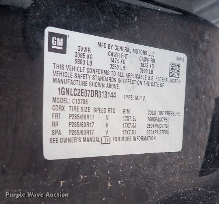 image for item DP4428 2013 Chevrolet Tahoe Police  SUV