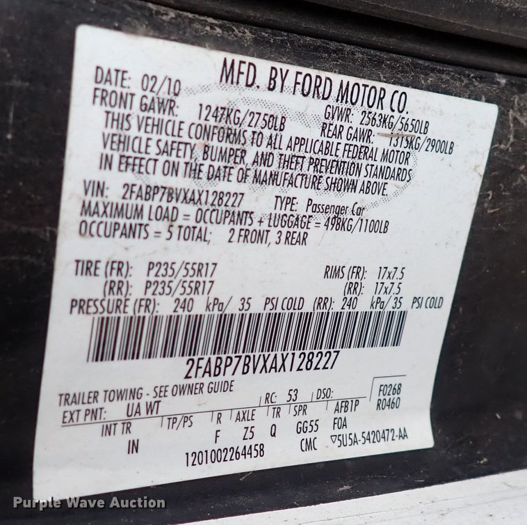 image for item DP4429 2010 Ford Crown Victoria Police Interceptor