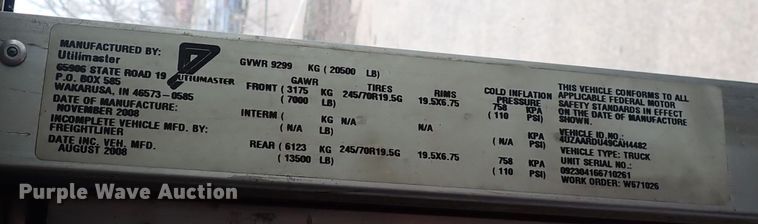 image for item DP4477 2009 Freightliner MT55  delivery truck