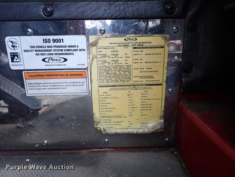 image for item DP4510 2003 Pierce  aerial platform fire truck