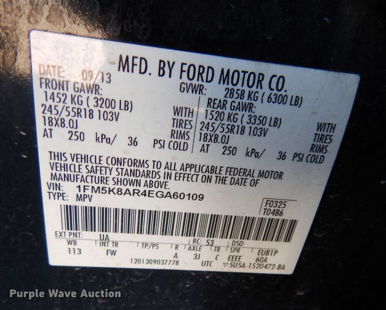 image for item DH8821 2014 Ford Explorer Police Interceptor  SUV