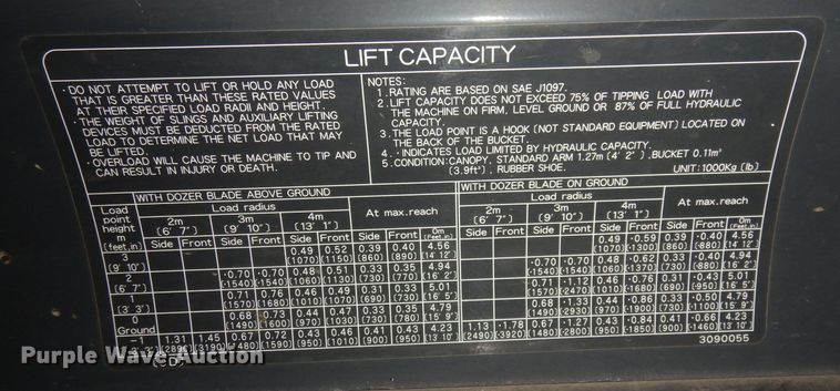 image for item DH8994 2004 John Deere 27C  mini excavator
