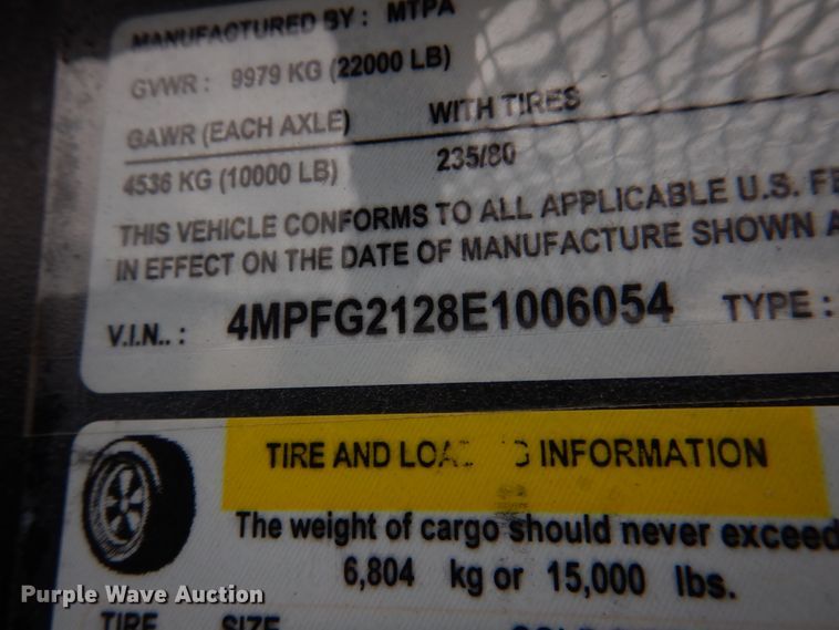 image for item DM7266 2014 Maxwell  equipment trailer