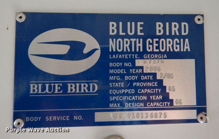 image for item DN7307 2006 Blue Bird Vision  school bus