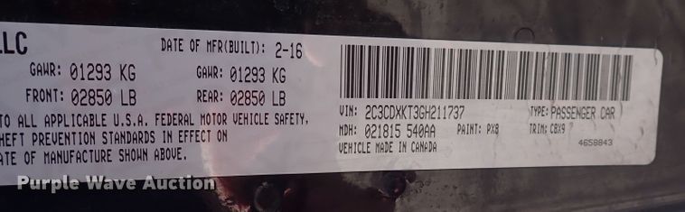 image for item DP4595 2016 Dodge Charger Police