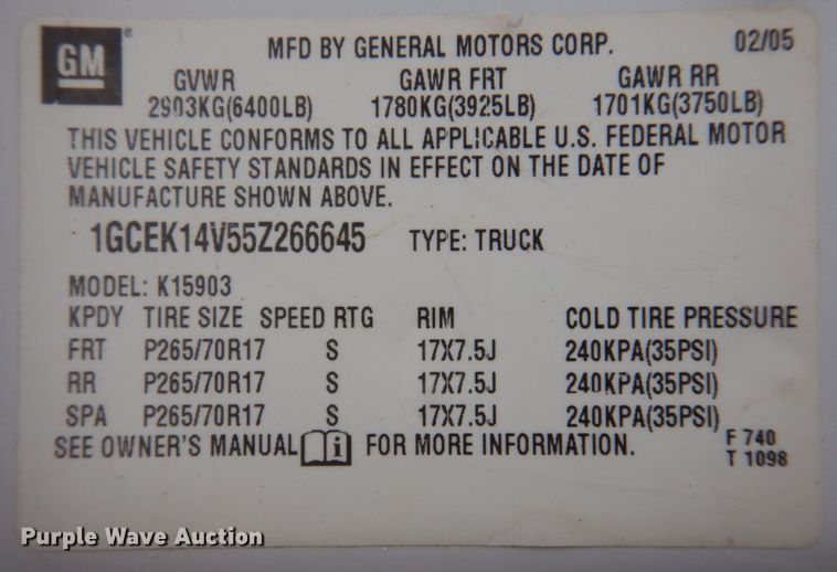 image for item DP5425 2005 Chevrolet Silverado 1500  pickup truck