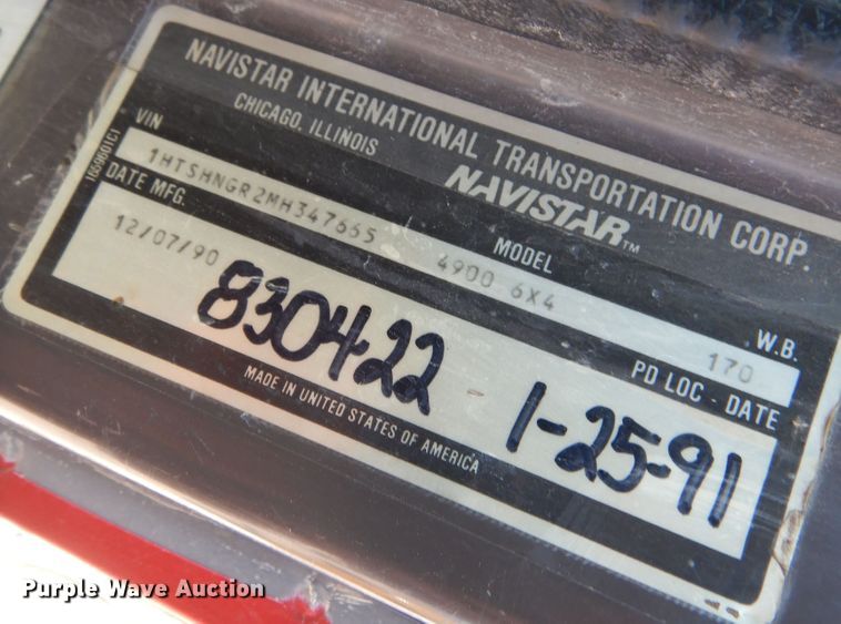 image for item KI9434 1991 International 4900  dump truck