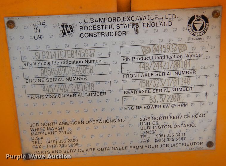 image for item KI9435 1996 JCB 214  backhoe