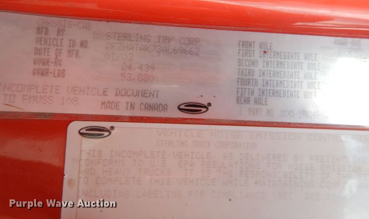 image for item KM9793 2003 Sterling LT7500  dump truck