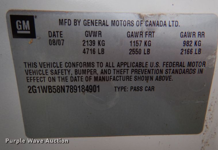 image for item KP9191 2008 Chevrolet Impala LS