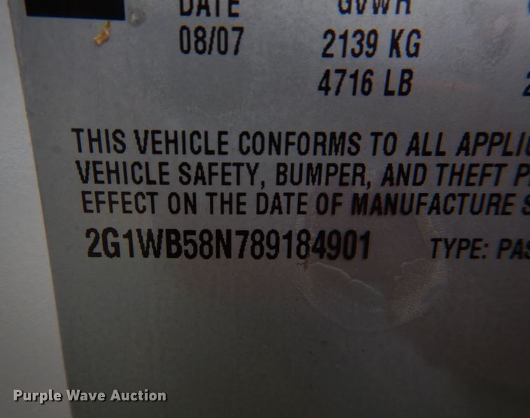 image for item KP9191 2008 Chevrolet Impala LS