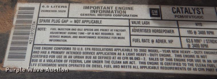 image for item KP9199 2002 Chevrolet Express G3500  school bus