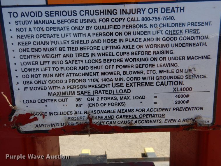 image for item LJ9891 Heftee 4000  lift