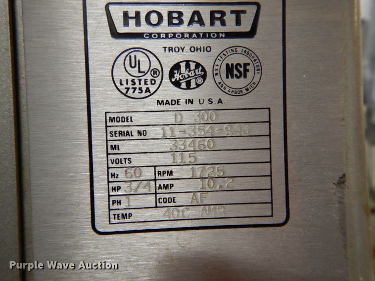 image for item LJ9949 Hobart D300  mixer