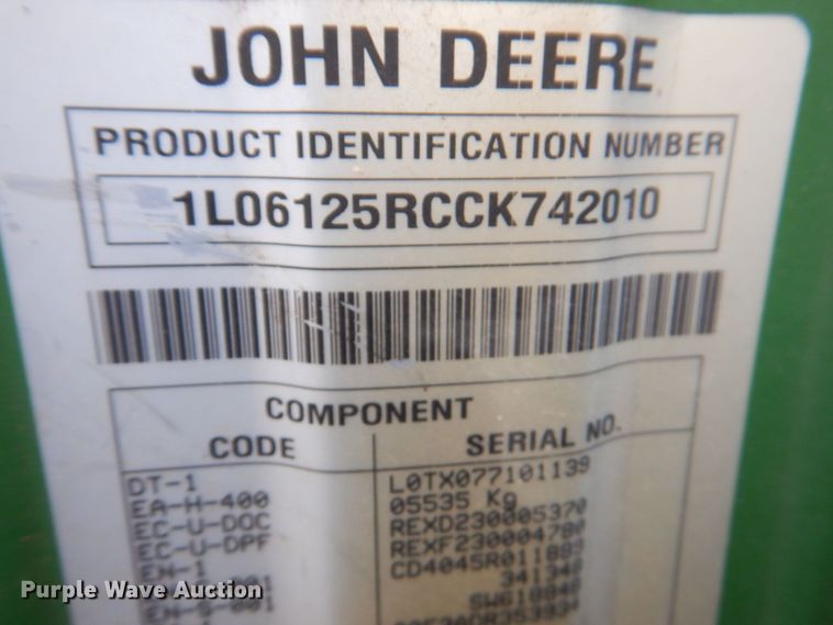 image for item DM6103 2012 John Deere 6125R  MFWD tractor