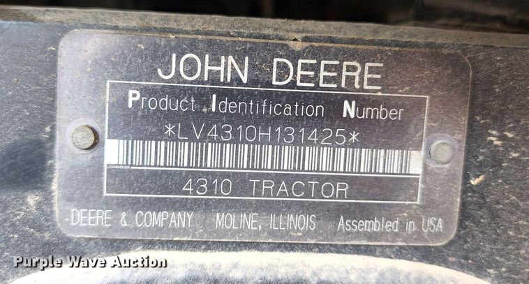 image for item KT9736 2002 John Deere 4310  tractor