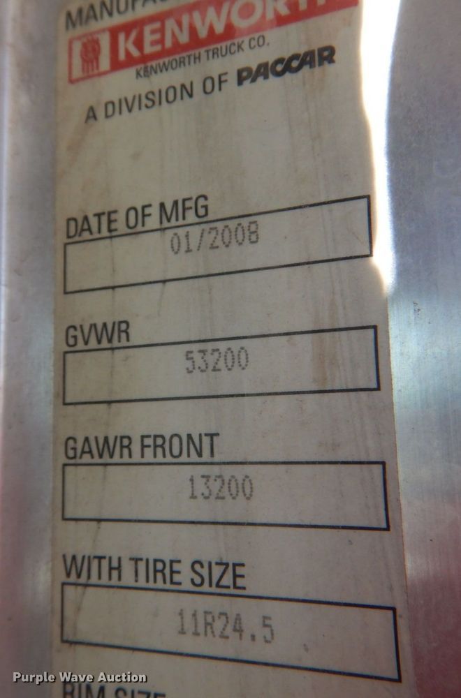 image for item DK3654 2008 Kenworth W900  semi truck