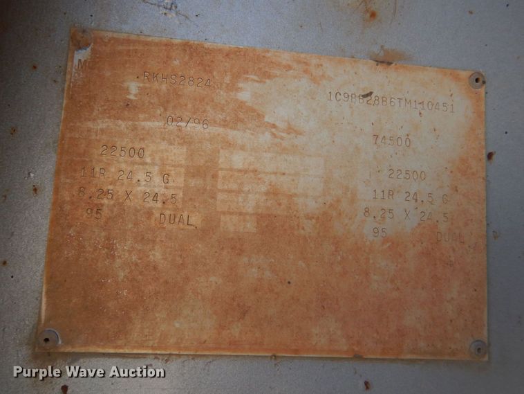 image for item DK3667 1996 Clement RKHS2824  end dump trailer