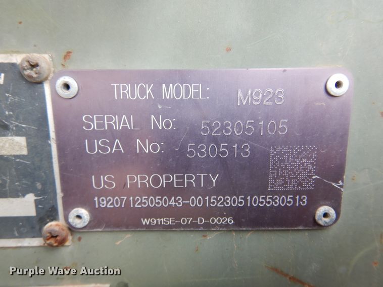 image for item DK4400 1984 Am General M923  flatbed truck