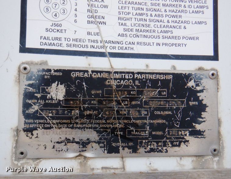 image for item DM6133 2006 Great Dane 7411195  dry van trailer