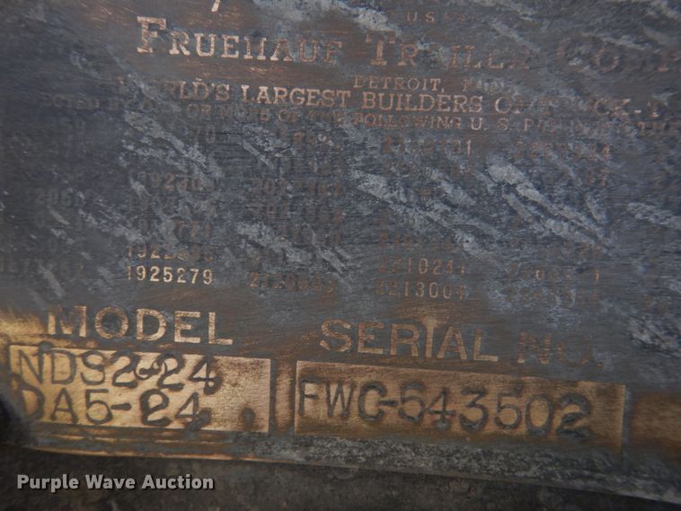 image for item DM7271 1963 Fruehauf NDS2-24 DA5-24  end dump trailer